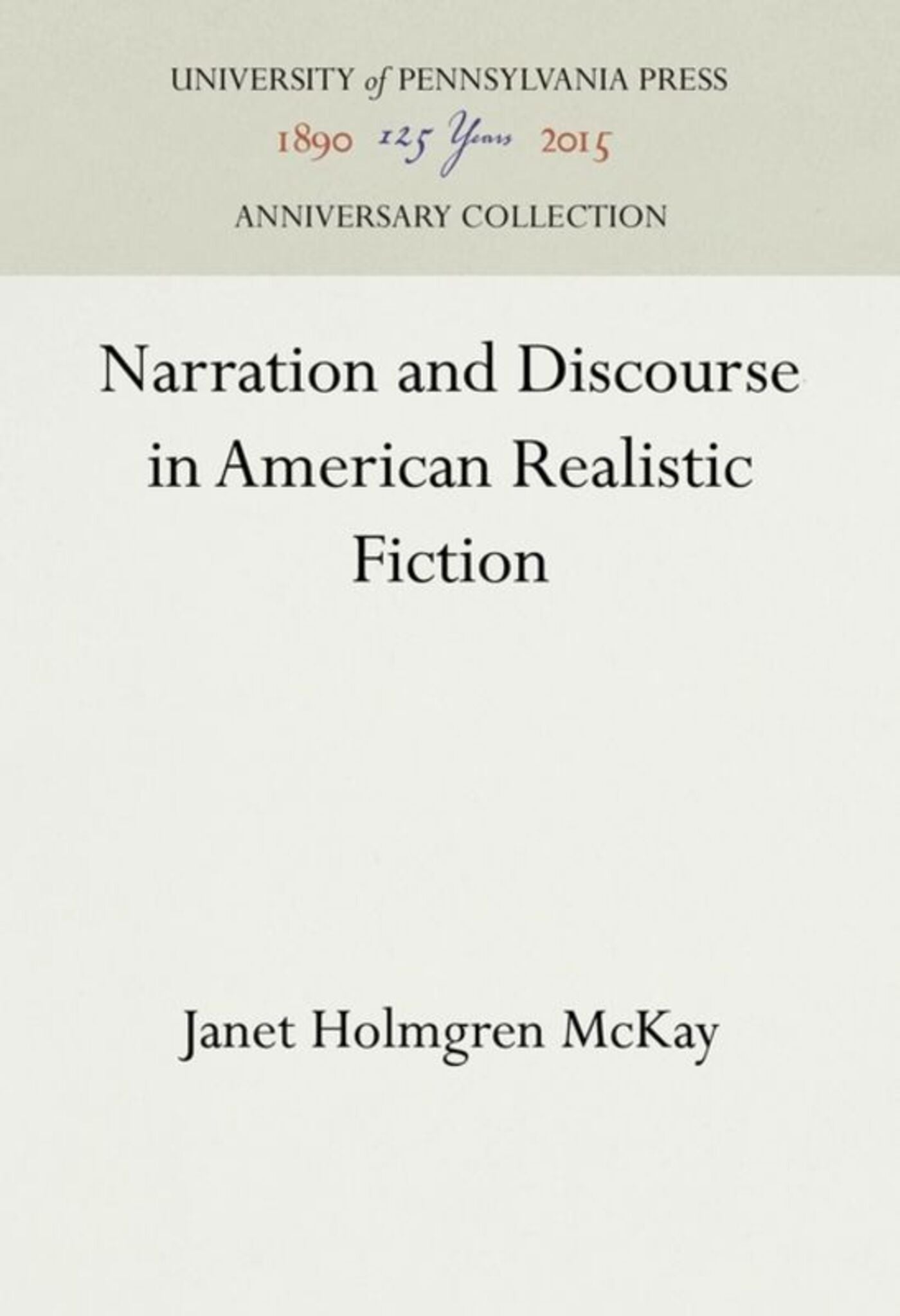 Cover image for Narration and Discourse in American Realistic Fiction ISBN 9781512818024